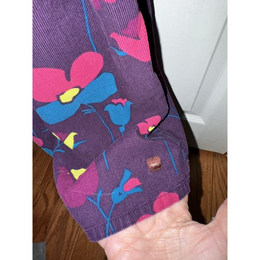 Tea Collection Plum Purple Floral Print Corduroy Dress Cotton Size 10 - Picture 4 of 4
